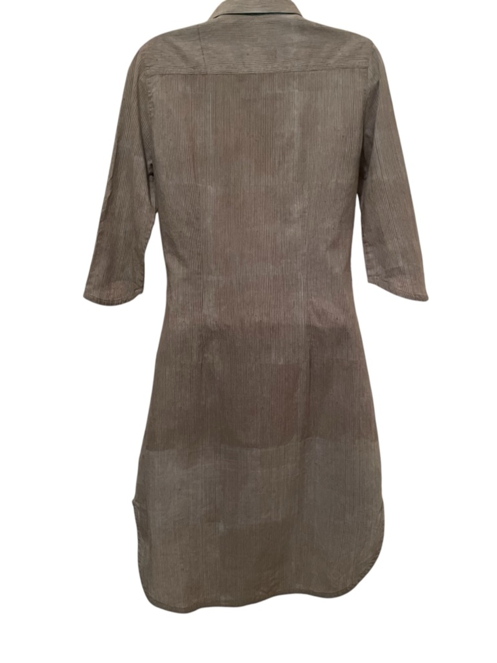 Juli Raja Button Up Shirt Dress 100% Cotton Pockets Micro Striped Size Small - Picture 10 of 14